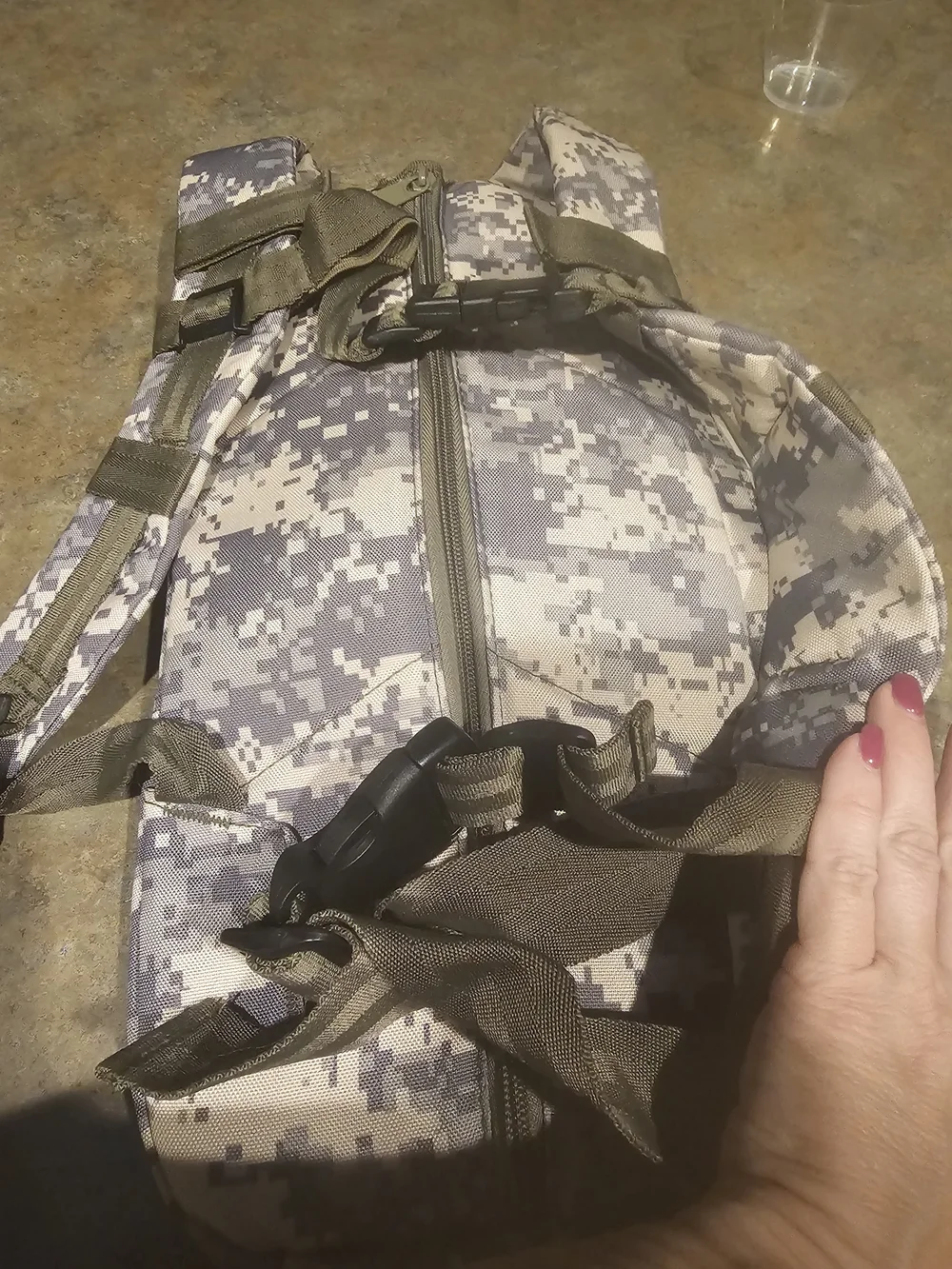 Digital Camo Tactical Sling Pack - Gray With Water